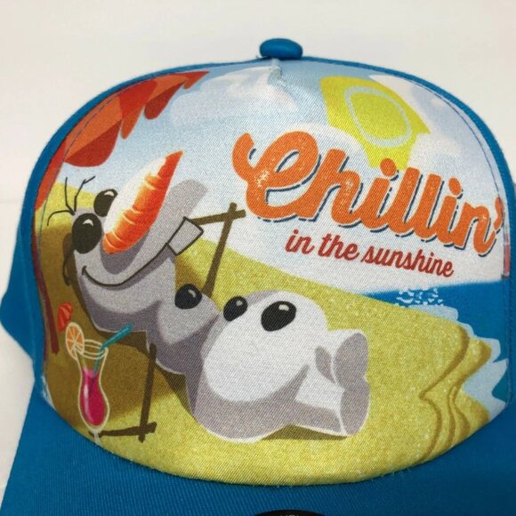 Kids Hat Frozen Olaf Chillin' in the Sunshine with Flip Down Sunglasses New - Picture 6 of 12